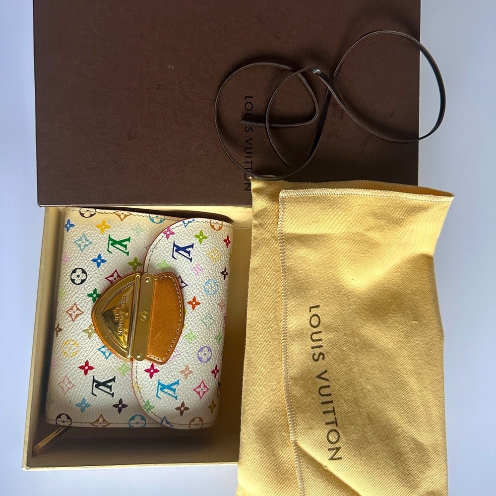 Louis Vuitton Monogram Multicolor Tri-Fold Pink Leather Wallet